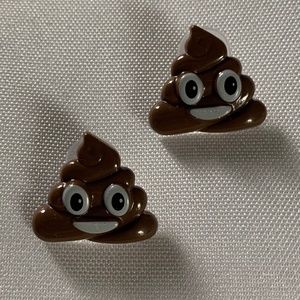 NWT. Handmade Emoji Poop Pierced Post Earrings!